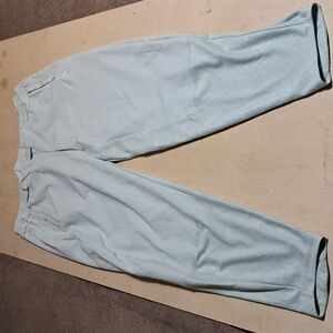 A19 Addidas Remade Linen Style Running Pants Size Md Green Pockets Drawstring